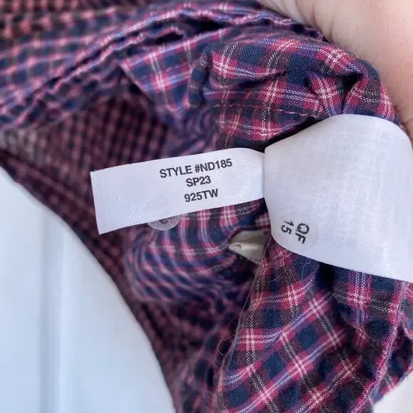 MADEWELL Flutter-Sleeve Side-Tie Wrap Top in Plaid Burnished Rose Size Medium - Picture 9 of 9